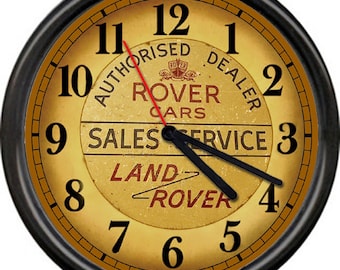 Land Rover Retro Vintage Authorised Dealer Cars Service Sales Garage Repair Mechanic Sign Wall Clock