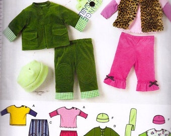 Babies Pants, Jacket or Vest, Knit Top and Fleece hat and Scarf/ Bébés: pantalons, veste ou gilet et chapeau et écharpe en molleton