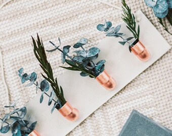 Copper + Cement Quad Air Plant Holder | Air Plant | Modern Hanging Planter | Hanging Air Plant Holder | Planter