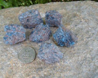 2pc Blue Apatite Rough Stone, Crystal