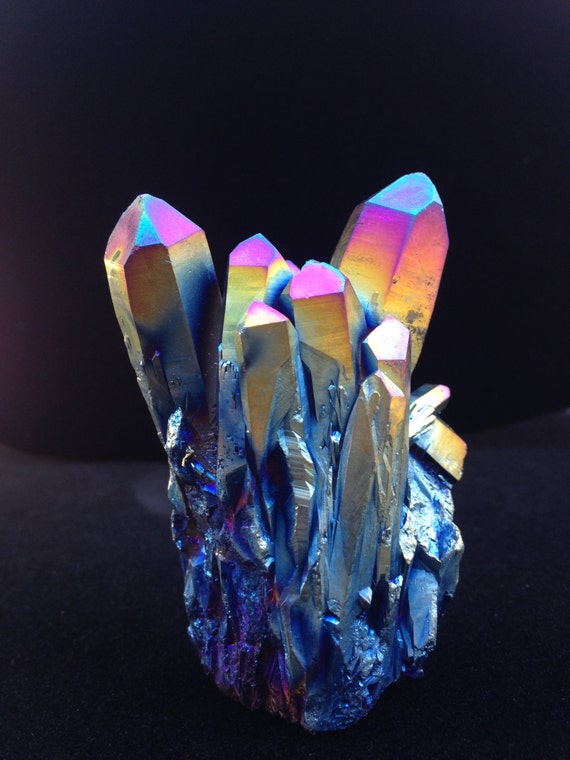 Rainbow Aura /Titanium Flame Aura Quartz Cluster