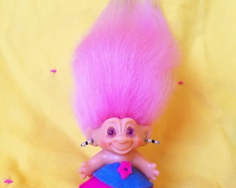 Unique pink hair troll related items | Etsy