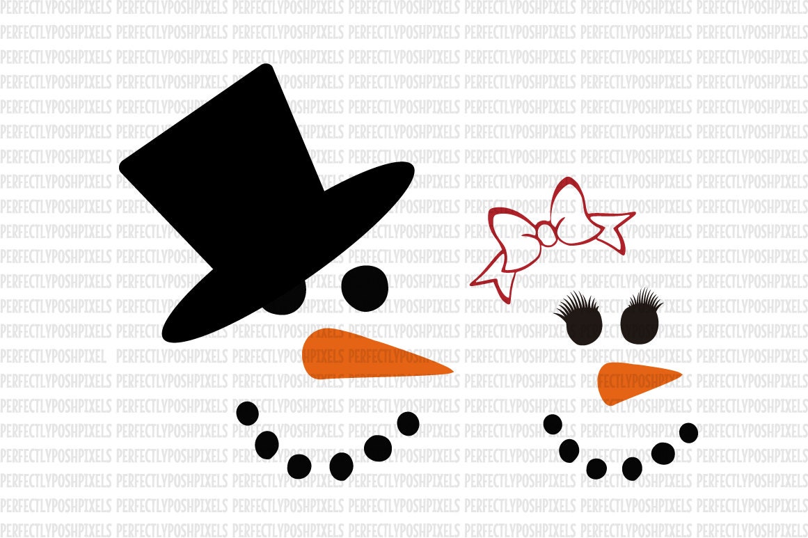 Download SVG Snowman Faces svg Christmas svg Template Stencil Cut Files