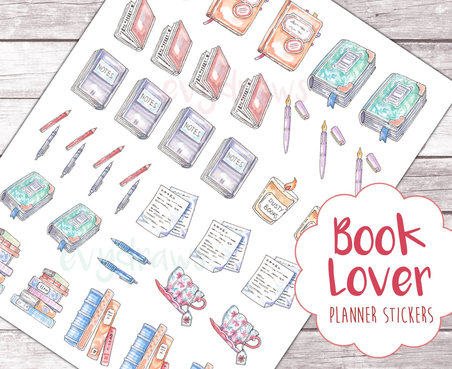 sticker book printable pages Hand &  Books Planners Stickers Book Drawn Printable