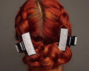 Crystal Hair Clip Black Hair Claw Clip Wedding Hair Clip Rhinestone Hair Clip Hair Jaw Clip Hair Clamp Hair Clip Claw 90 Degrees Hairclip