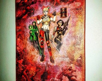 Comic Book Art / Harley Quinn / Superhero Wall Art Comic Art / Superhero Decor Comic Book Art Gift / Superhero Gift Comic Book Art Canvas