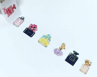 Perfume washi tape, perfume bottle washi, fashion washi tape, perfume washi, perfume bottles washi