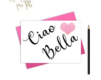 Stationery set, Stationary set, Greeting card set, Note card set, Ciao Bella stationery set, Cute stationery