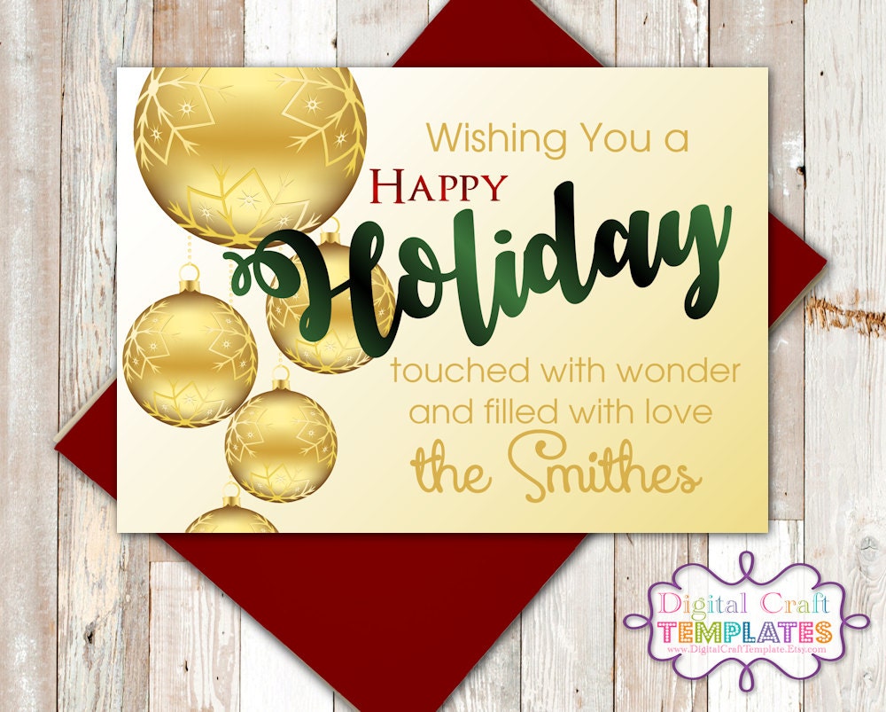 Holiday Greeting Card Christmas Greeting Card Personalized