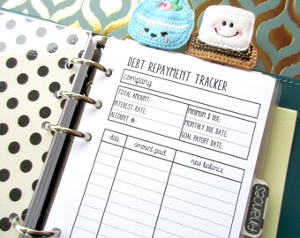 Personal Size Debt Repayment Tracker - Printed Inserts