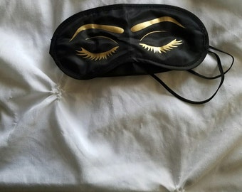 Custom Sleep Mask-Eye Mask-Bridesmaid Gift-Embroidered Sleep Mask-Black Sleep Mask