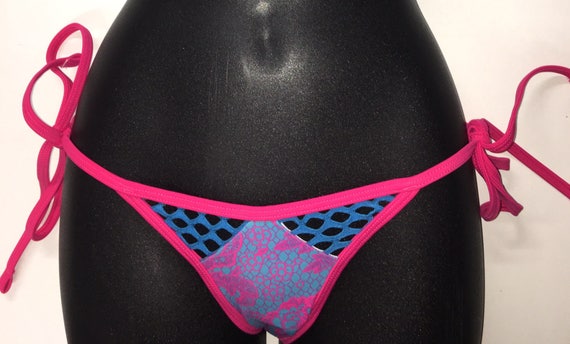 50% off SALE *** MissManeater mesh CUTOUT tie side micro boutique bikini pant ***SUPER low coverage!