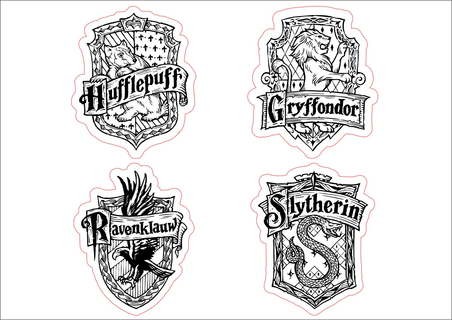 Harry Potter - escudos - 4 modelos Vector - svg cdr ai pdf 