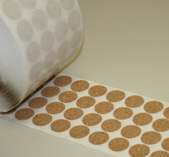 1 Adhesive Backed Cork Dots Round Tile Coaster Backing