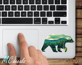 Macbook sticker bear mac decal macbook pro color vinyl sticker macbook air mandala c005