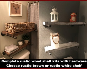 Rustic Shelf, Rustic Wood Shelf, Rustic Wooden Shelf, Rustic Wall Shelf, Rustic Floating Shelf, Rustic Pipe Shelf, Industrial Shelf