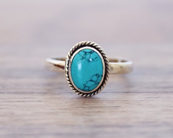 Turquoise ring, silver ring, 92.5 solid sterling silver ring, Natural Turquoise Silver Ring, 92.5% sterling silver (custom size, your size)