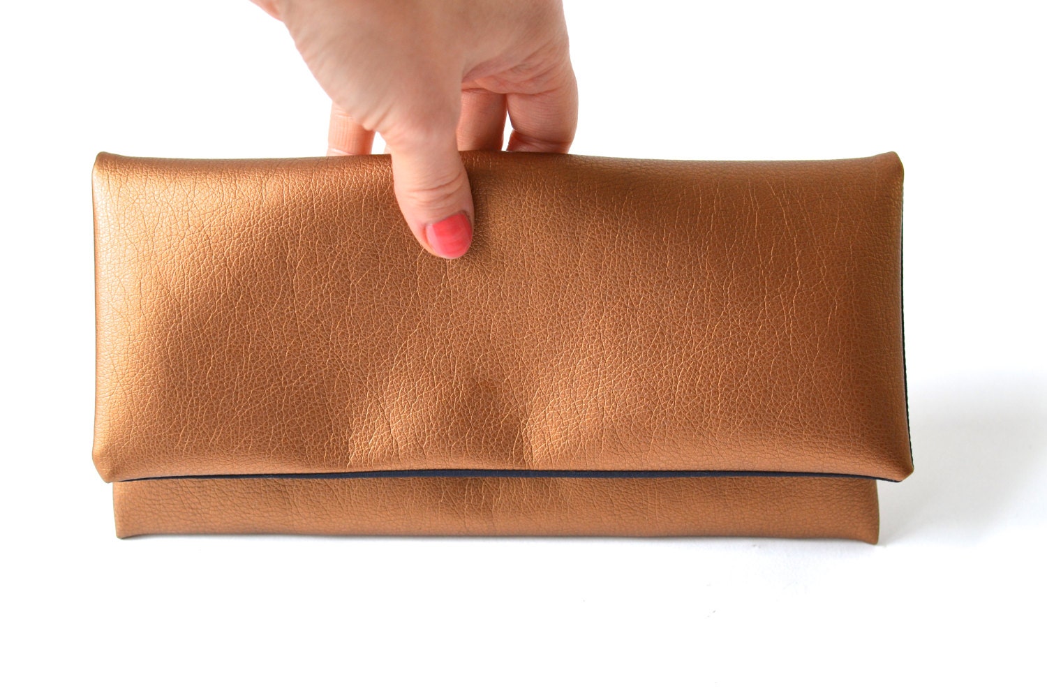 Clutch HandtascheKupfer Dunkelblau Clutch kupfer Braut