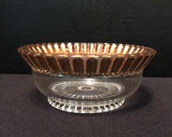Vintage Clear Glass Bowl with Gold Edge