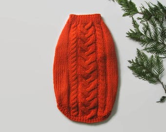 Orange dog sweater Small dog clothes Knit dog coat Dog jacket Dog outfits Yorkie Maltese Poodle