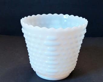Anchor Hocking Hobnail Milk Glass Jardiniere/Planter
