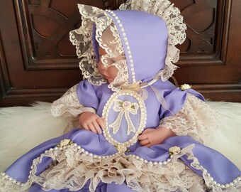 Posh Baby Lace Dress, Purple Baby Dress, Baby Lace Dress, Beige Lace Dress, Baby Birthday Dress, Baby Couture Dress, Girls Dress, Pupolino.