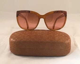 Rare Vintage Women's Serengeti Drivers by Corning Optics Tortoise & Amber Sunglasses w/ Case - Rose Tint Lense