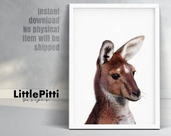 Kangaroo print, australian animal, australian wall art, nursery decor, printable kids room, instant digital, australiana art, large poster