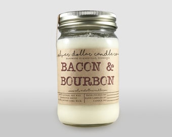 16oz Bacon & Bourbon Scented Candle, Gift for him, boyfriend gifts, Father Day, Man Candle, Husband gift, Gifts for him, Father's Day Gift