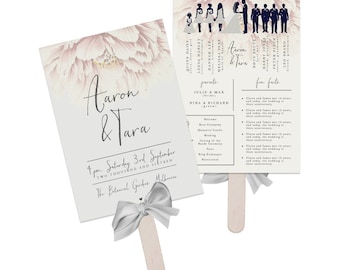 Wedding Program Fan - Forever Yours - Printable Wedding Fan, Wedding Paddle, Printable Program, Wedding Program, Order of Events