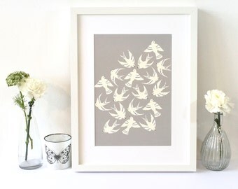 Art Bird print / Walll art / For the bird lover / Gift for her / Free UK shipping