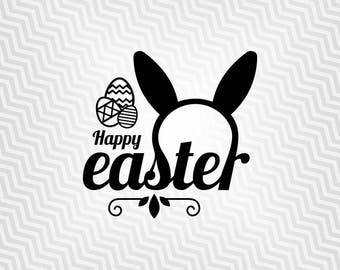 Happy Easter, Easter Bunny, Cutout, Vector art, Cricut, Silhouette Cameo, die cut, instant download, Digital Cut, Print Files, Ai, Pdf, Svg