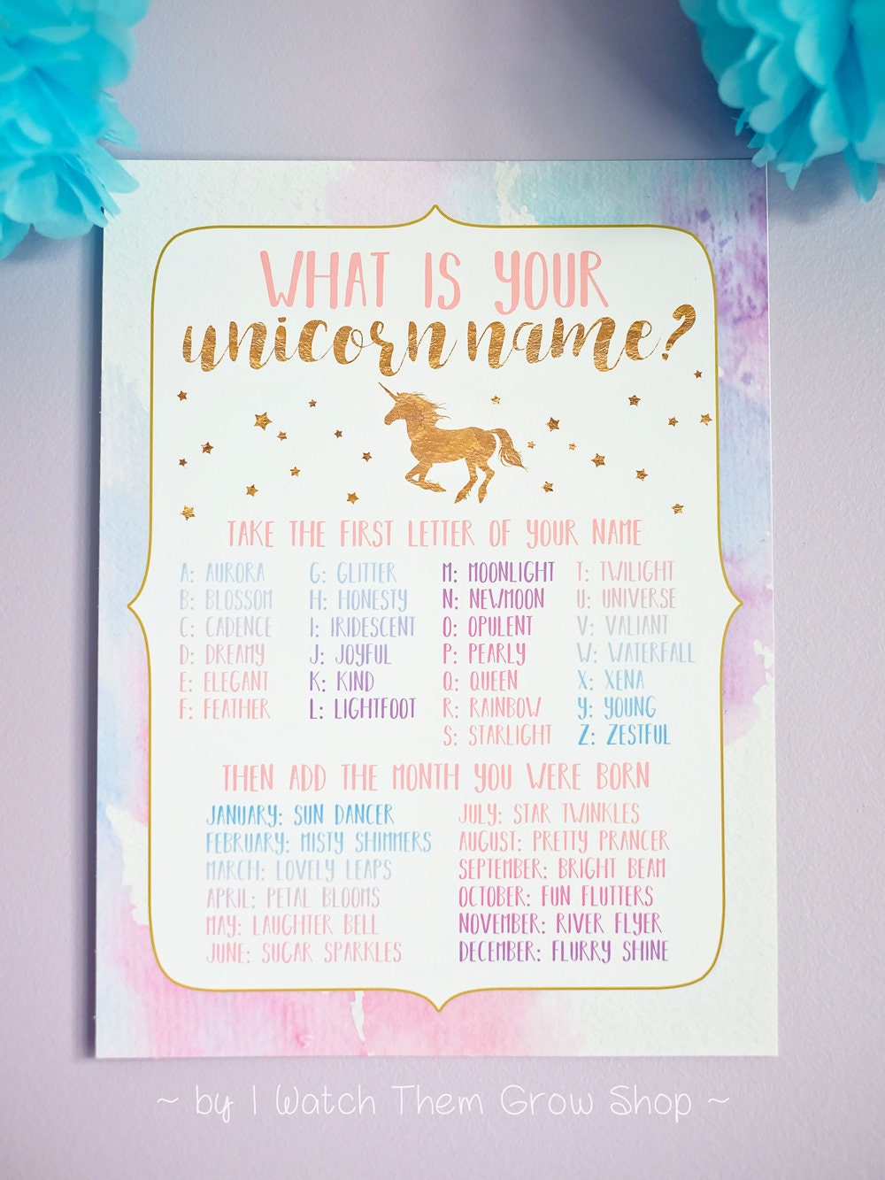 unicorn party game printable whats your unicorn