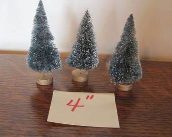 Bottle Brush Christmas Trees, 3 Bottle Brush Trees, 4” Xmas Trees