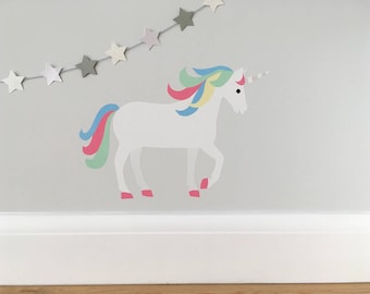 Unicorn Wall Sticker, Unicorn Wall Decal, Unicorn, Pastel Unicorn, Nursery Decor, Girls Wall Stickers, Unicorn Art, Unicorn Room, Pastel