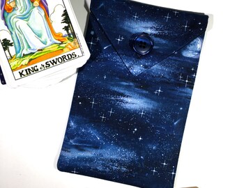 Moon Dust Tarot Deck Bag - Shooting Star Tarot Bag, Starlight Tarot Card Bag, Star Dust Tarot Pouch Nyx Night Sky Nephthys Nox Morpheus