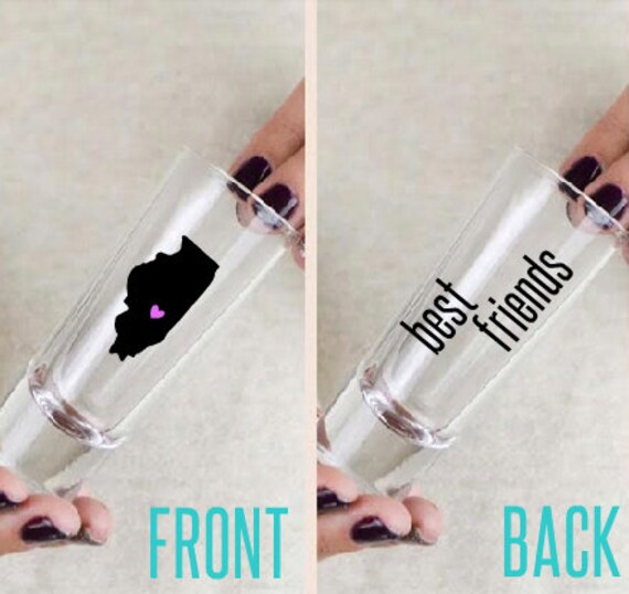Long Distance Best Friend Shot Glasses 2Friend GlassesLong