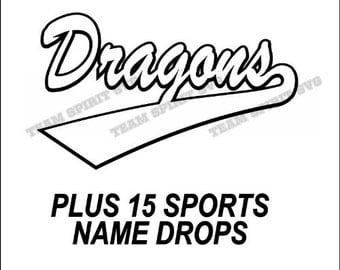 Dragons Swoosh Download Files - SVG, DXF, EPS, Silhouette Studio, Vinyl Cutting Files, Digital Cut Files - Use with Cricut and Silhouette