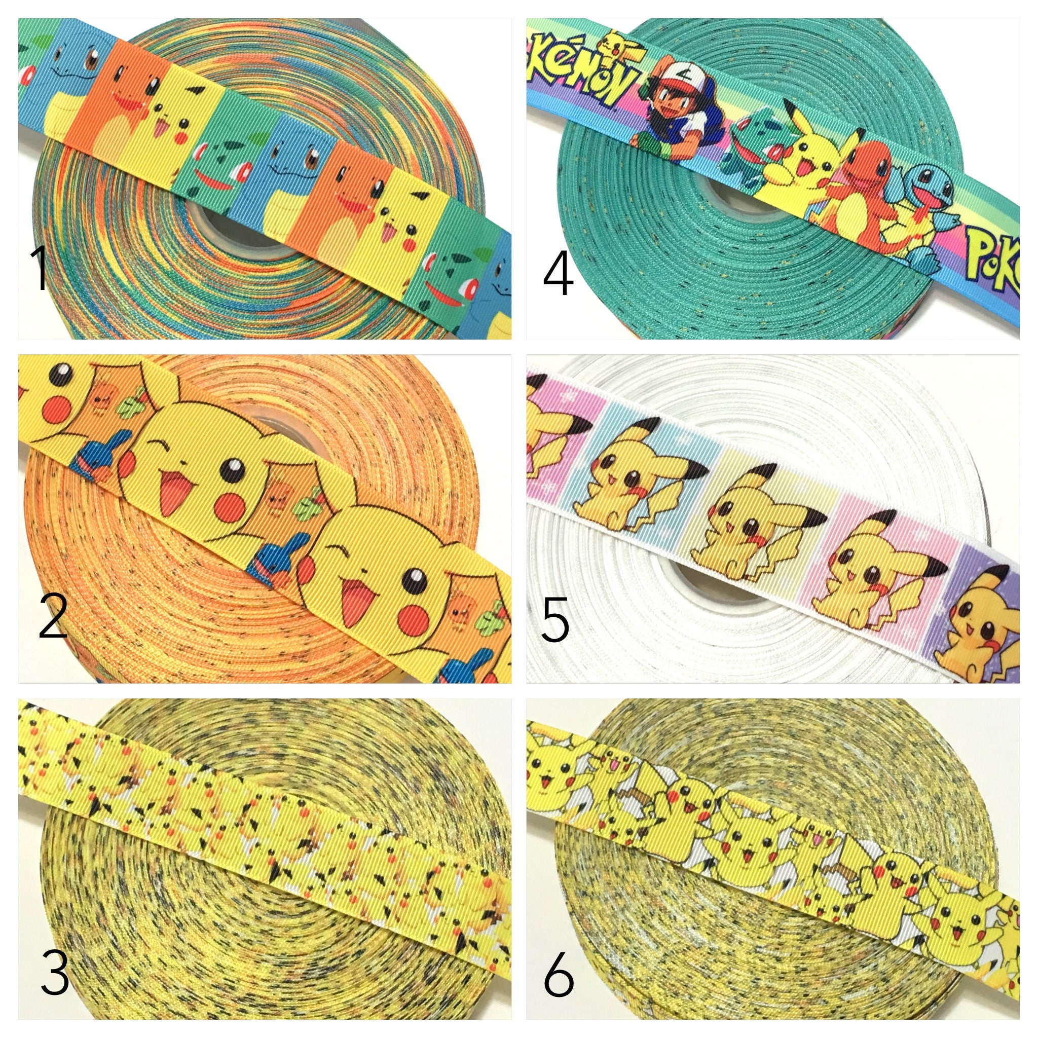 Pokemon Ribbon Pikachu Grosgrain Ribbon Pokemon Grosgrain