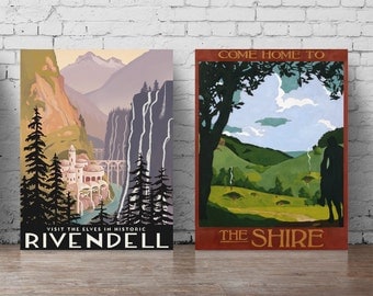 Visit the elves in historic Rivendell poster set A5-A0 large wall decal Rivendell wall sticker Lord of the Rings, come home to the Shire 261