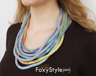 beaded necklace crochet necklace blue jewelry purple necklace sister necklace modern jewelry bridesmaid jewelry daily jewelry summer jewelry