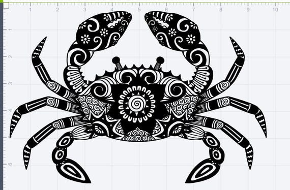 Download Mandala Crab Design SVG EPS DXF Studio 3 Cut File