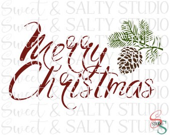 merry christmas pinecone digital file