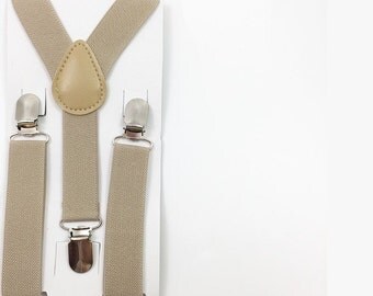 Tan Y-Back Suspender Kids Photoprop Wedding Accessories Boys