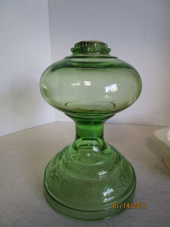 Vintage Green Glass Lamp Base