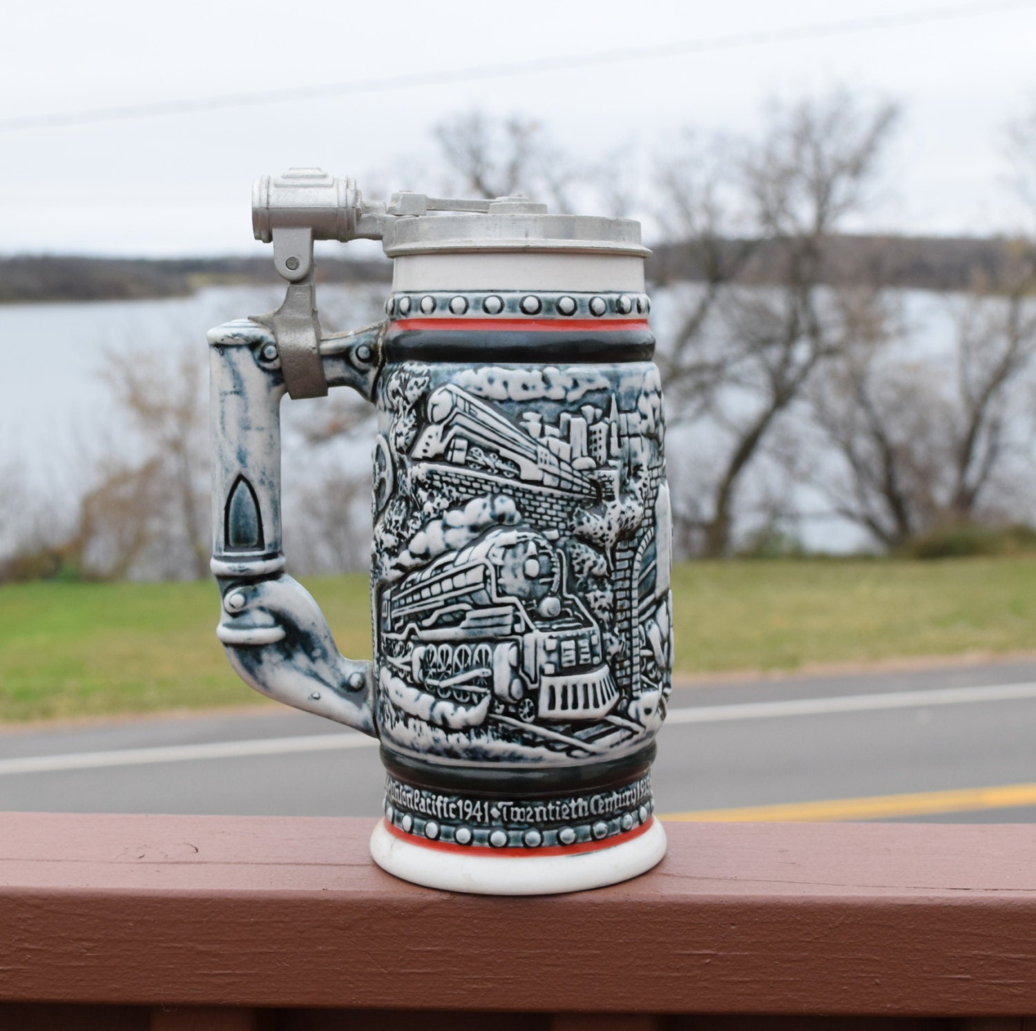 Vintage Avon Beer Stein with lid 1982 Avon Collectible Beer