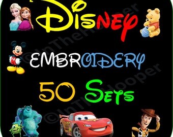 50 DISNEY Sets MACHINE EMBROIDERY Designs Mulan, Snow White, Disney Women Pes, Hus, Jef, Dst, Exp, Jef+, Vip, Vp3, Xxx