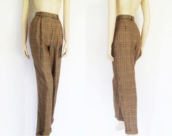 Vintage DAKS Tweed Trousers, UK12, Designer, Vintage Clothing, Trousers, Pants, Tweed, Clothing, Checked Pants, Tweed Pants, Annie Hall