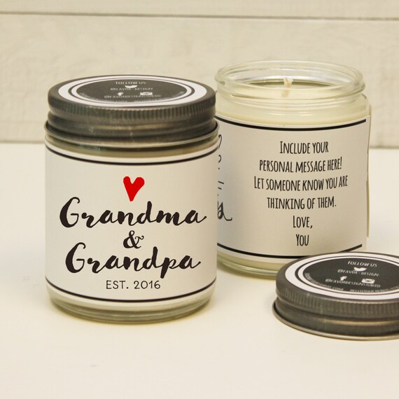 Grandma and Grandpa Candle Gift New Grandparents Gift New
