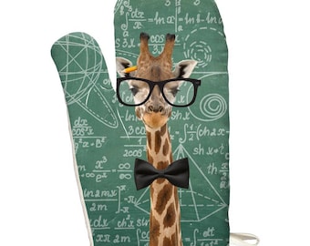 Giraffe Math Geek Formulas All Over Oven Mitt